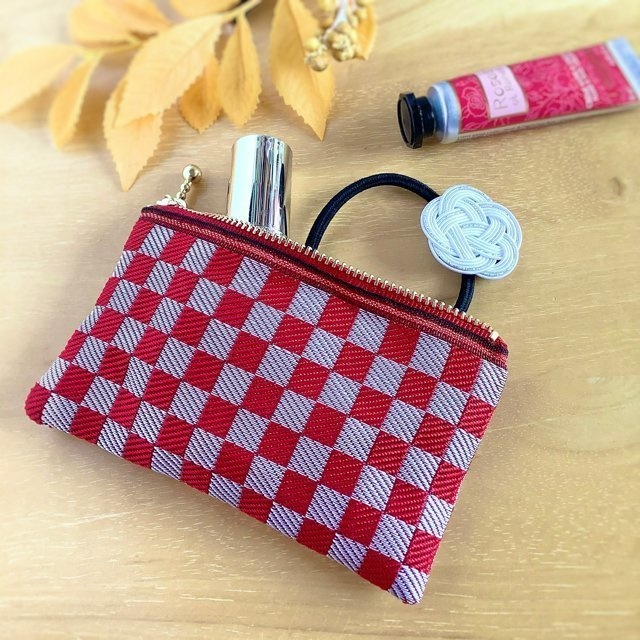 鬼滅の刃 禰󠄀豆子イメージカラー 畳縁 ペンケース① 市松模様