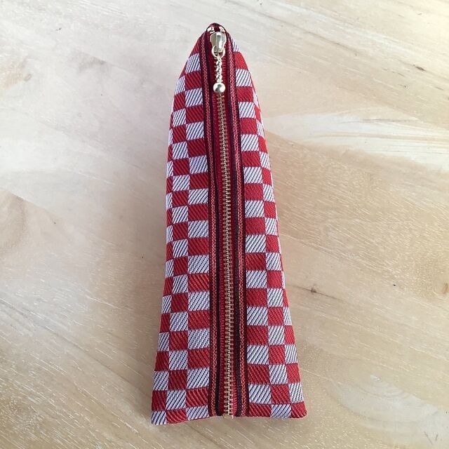 鬼滅の刃 禰󠄀豆子イメージカラー 畳縁 ペンケース① 市松模様