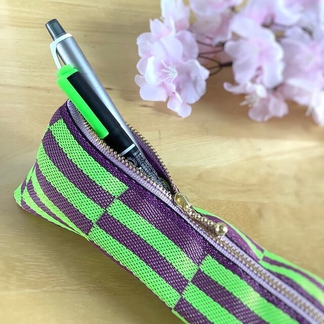 畳縁【エヴァンゲリオン風カラー】ペンケース しましま ネオンカラー