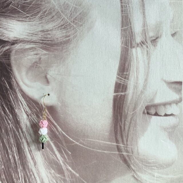 水引製 おだんご ピアス イヤリング お花見 ※ロボホンとお揃い♬