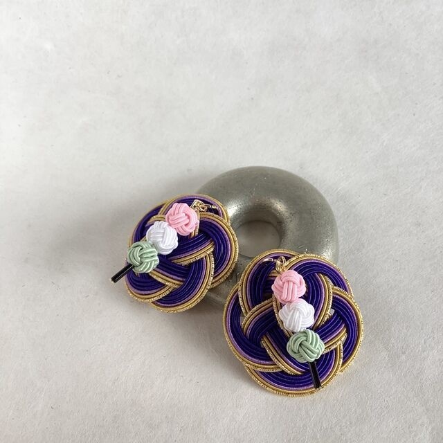 ロボホン 耳飾り 水引製【お花見だんご】