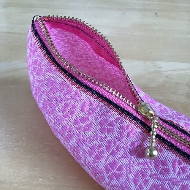 【撫子】畳縁 テトラ型 ペンケース ピンク 大人可愛い 和風