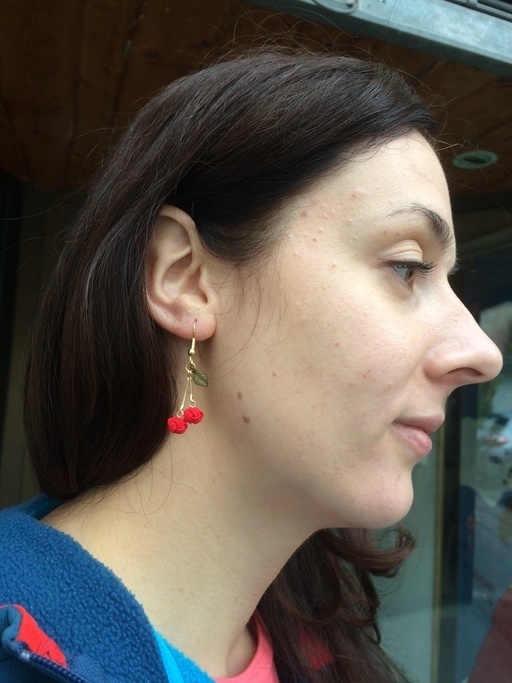 水引製 さくらんぼ ピアス