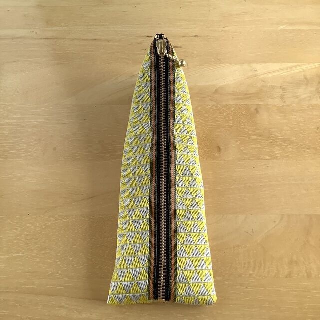 鬼滅の刃 善逸イメージカラー 畳縁 ペンケース 鱗模様 黄色