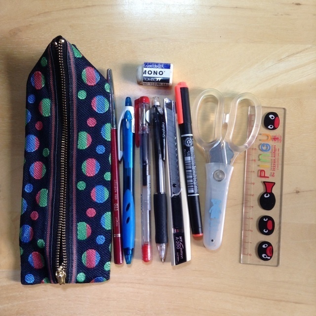 鬼滅の刃 善逸イメージカラー 畳縁 ペンケース 鱗模様 黄色