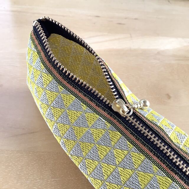 鬼滅の刃 善逸イメージカラー 畳縁 ペンケース 鱗模様 黄色