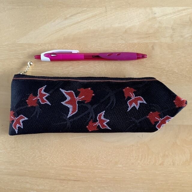 【金魚】畳縁 テトラ型 ペンケース 黒 和風 シノワズリ