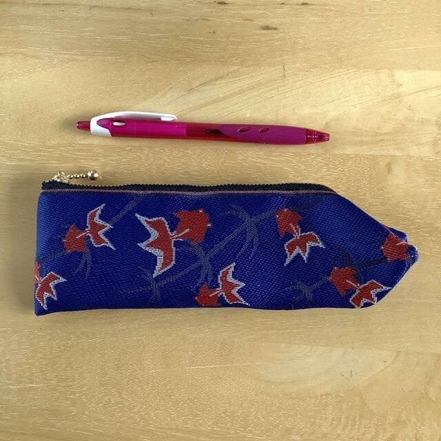 【金魚】畳縁 テトラ型 ペンケース 紺 青 シノワズリ 和風