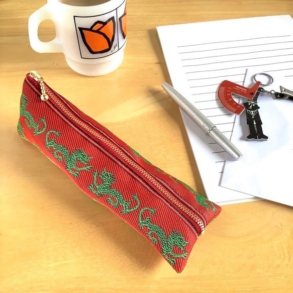 【ドラゴン】畳縁 ぺたんこ ミニポーチ 龍 竜 小銭入れ カードケース