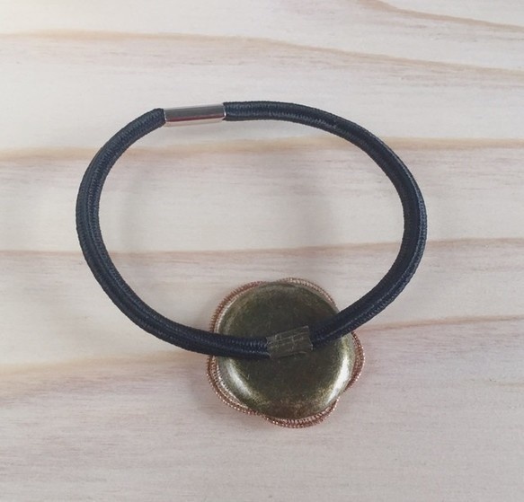 水引製 ホワイト&ゴールド ロマンティックなヘアゴム 浴衣や着物にも