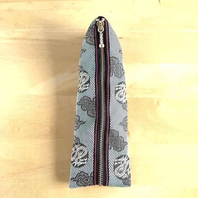 【雲龍】畳縁 テトラ型 ペンケース グレー ドラゴン 和風 雲竜 おうち時間