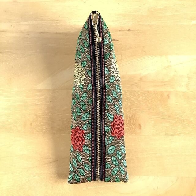 【薔薇】畳縁 テトラ型 ペンケース レトロ ベルばら風