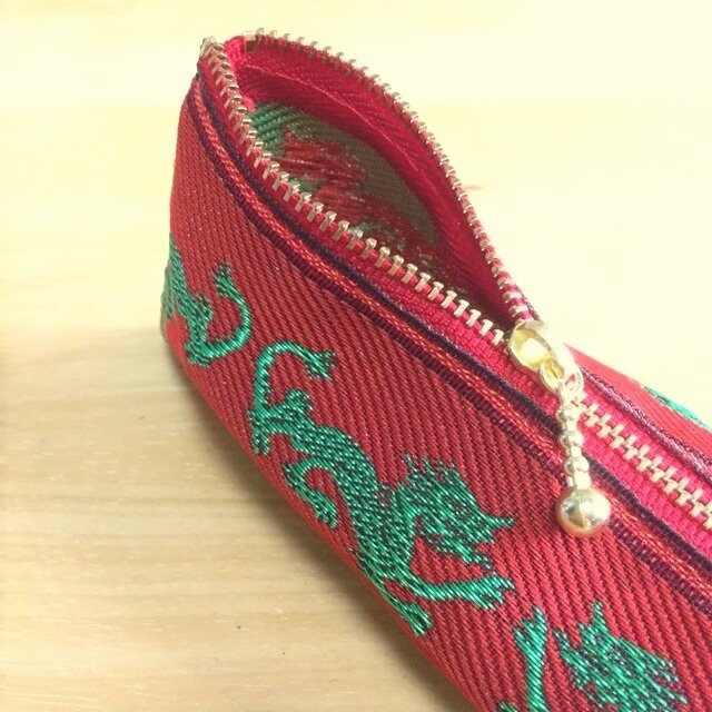 【ドラゴン】畳縁 テトラ型 ペンケース 龍 竜 チャイナ シノワズリ