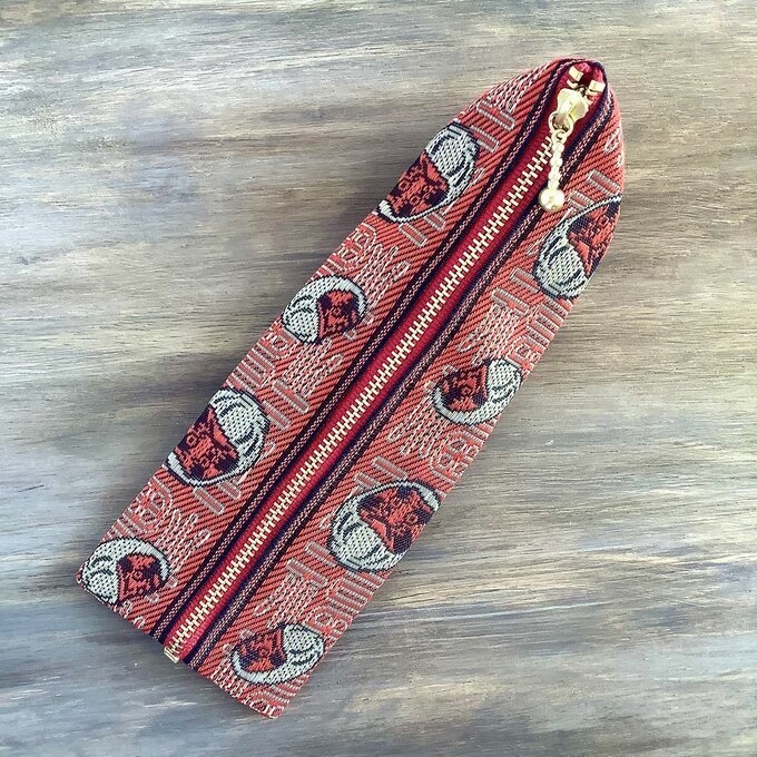 【ダルマ】畳縁 テトラ型 ペンケース 達磨 だるま 赤 縁起物