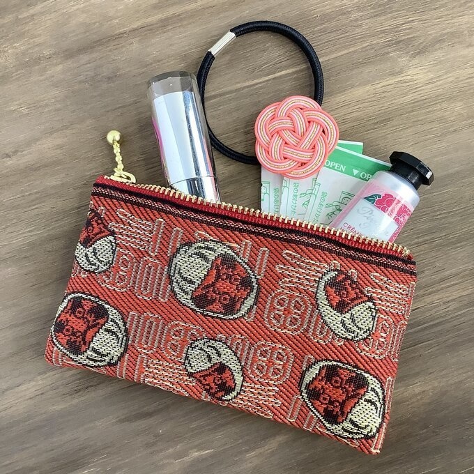 【ダルマ】畳縁 テトラ型 ペンケース 達磨 だるま 赤 縁起物