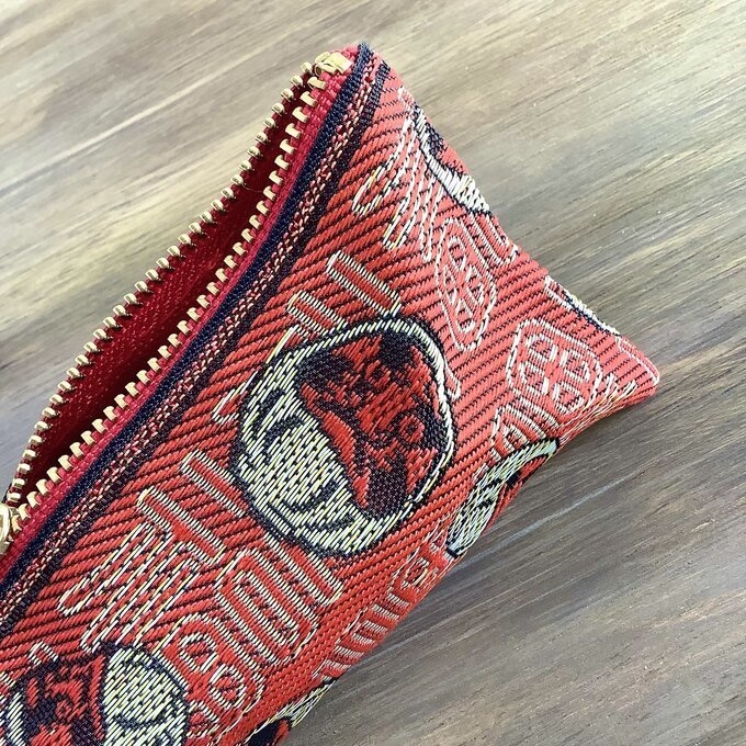 【ダルマ】畳縁 テトラ型 ペンケース 達磨 だるま 赤 縁起物