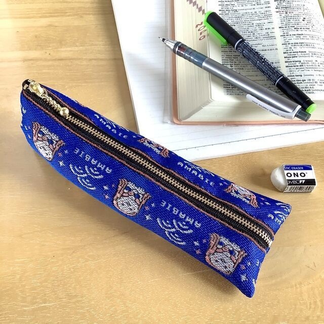 【アマビエ】畳縁 テトラ型 ペンケース 紺 疫病退散