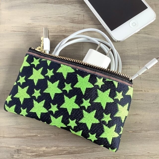 【きらきら星】畳縁 テトラ型 ペンケース 星 スター 宇宙 ロック