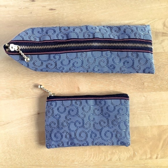 【鯖唐草】畳縁 ぺたんこ カードケース 小銭入れ カードケース ニュアンスカラー 唐草文様