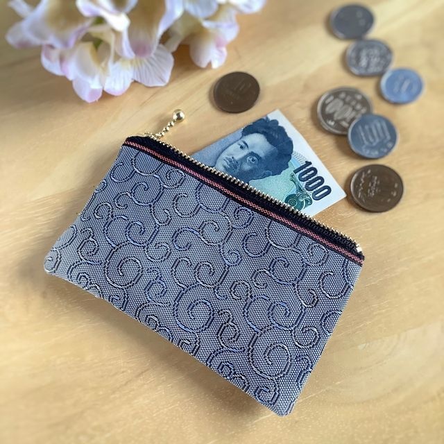 【鯖唐草】畳縁 ぺたんこ カードケース 小銭入れ カードケース ニュアンスカラー 唐草文様