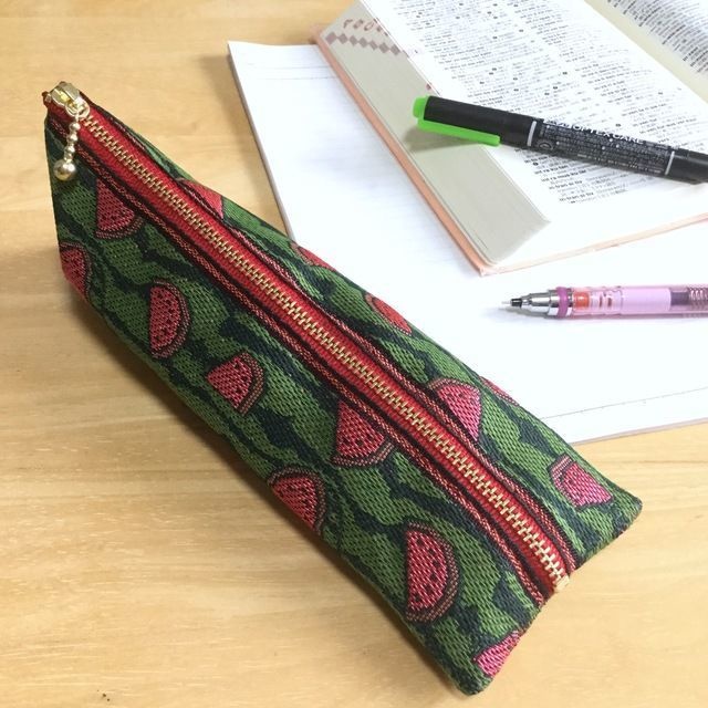 【スイカ】畳縁 ぺたんこ ミニポーチ 小銭入れ カードケース