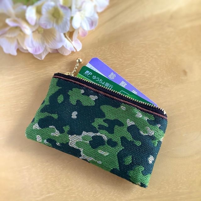 【迷彩】畳縁 ぺたんこ ミニポーチ 小銭入れ カードケース カモフラージュ ミリタリー