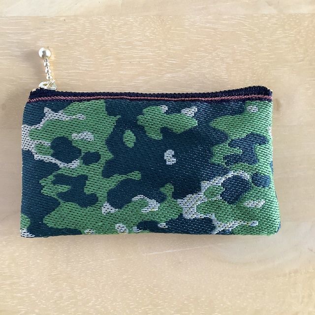 【迷彩】畳縁 ぺたんこ ミニポーチ 小銭入れ カードケース カモフラージュ ミリタリー