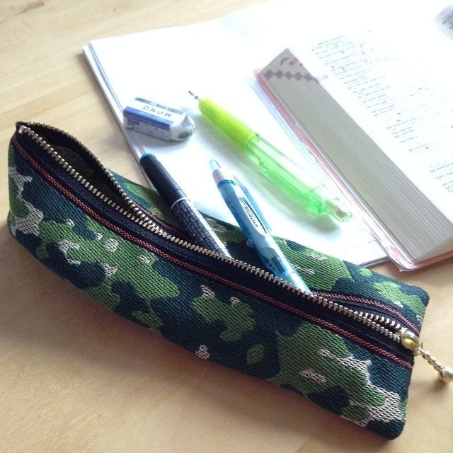 【迷彩】畳縁 テトラ型 ペンケース アーミー カーキ カモフラージュ