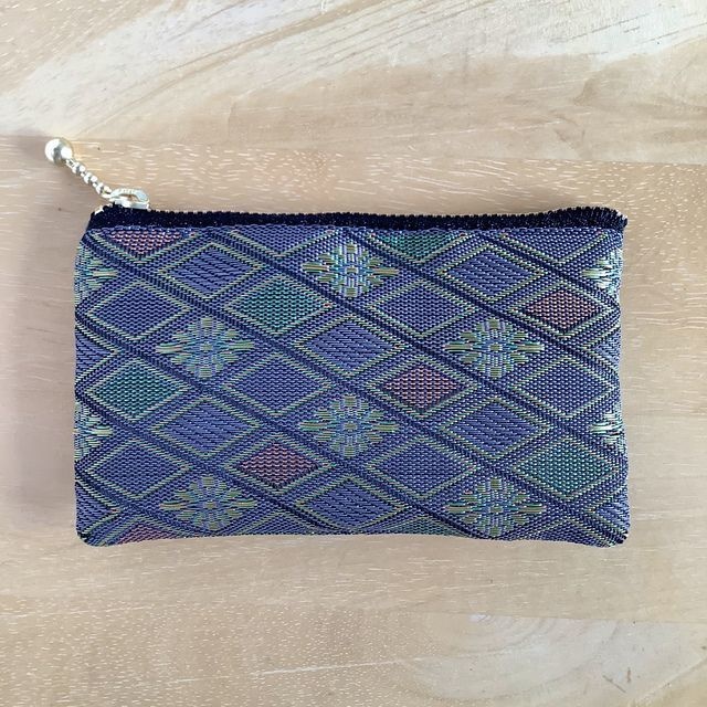 【雲居】畳縁 花菱 ぺたんこ ミニポーチ カードケース 小銭入れ ニュアンスカラー