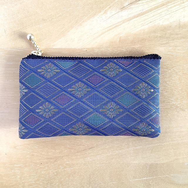 【秋の気配】畳縁 花菱 ぺたんこ 小銭入れ ミニポーチ カードケース ニュアンスカラー