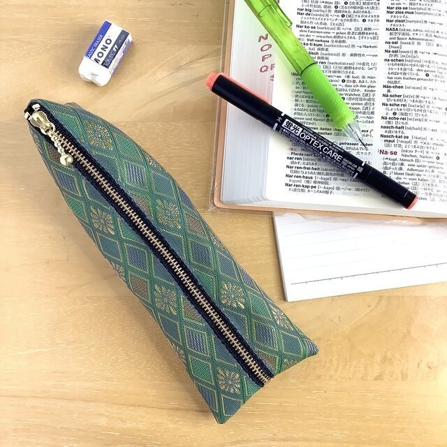 【朝霞の森】畳縁 花菱 ぺたんこ カードケース ミニポーチ 小銭入れ ニュアンスカラー