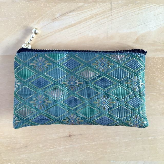 【朝霞の森】畳縁 花菱 ぺたんこ カードケース ミニポーチ 小銭入れ ニュアンスカラー