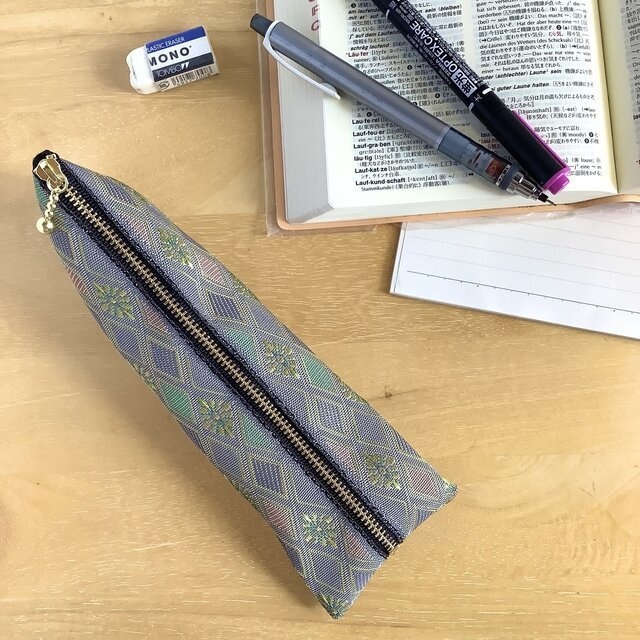 【冬の朝】畳縁 花菱 ぺたんこ ミニポーチ 小銭入れ カードケース ニュアンスカラー