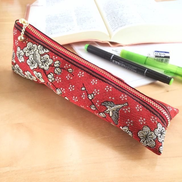 【梅に鶯】畳縁 ぺたんこ ミニポーチ 小銭入れ カードケース 小鳥