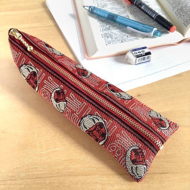 【ダルマ】畳縁 ぺたんこ カードケース ミニポーチ 小銭入れ 達磨 だるま 赤