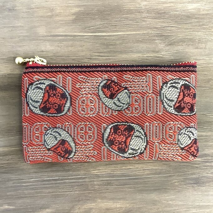 【ダルマ】畳縁 ぺたんこ カードケース ミニポーチ 小銭入れ 達磨 だるま 赤