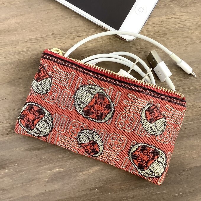 【ダルマ】畳縁 ぺたんこ カードケース ミニポーチ 小銭入れ 達磨 だるま 赤