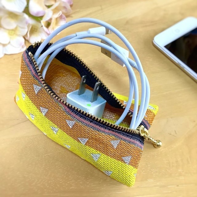 鬼滅の刃 善逸イメージカラー2 畳縁 ペンケース 鱗模様 黄色