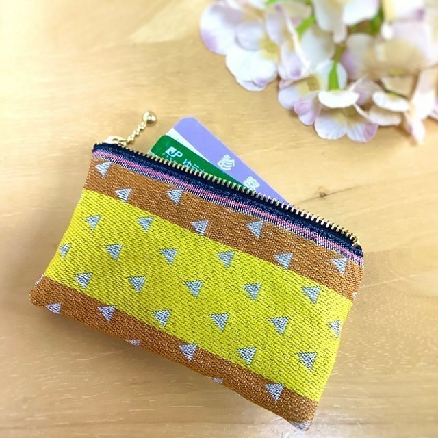 鬼滅の刃 善逸イメージカラー2 畳縁 ミニポーチ 小銭入れ 鱗模様 黄色