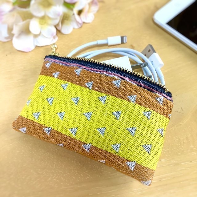 鬼滅の刃 善逸イメージカラー2 畳縁 ミニポーチ 小銭入れ 鱗模様 黄色