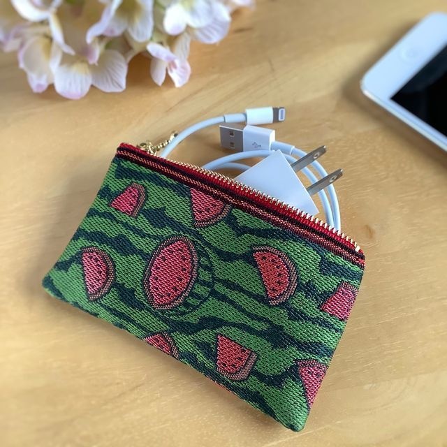 【スイカ】畳縁 テトラ型 小銭入れ ミニポーチ すいか 夏