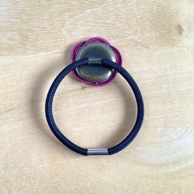 水引製『蘇芳』 お花のヘアゴム 赤紫 和風 ベリー