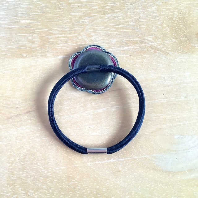 水引製『ボルドー』お花のヘアゴム ワインカラー 赤紫