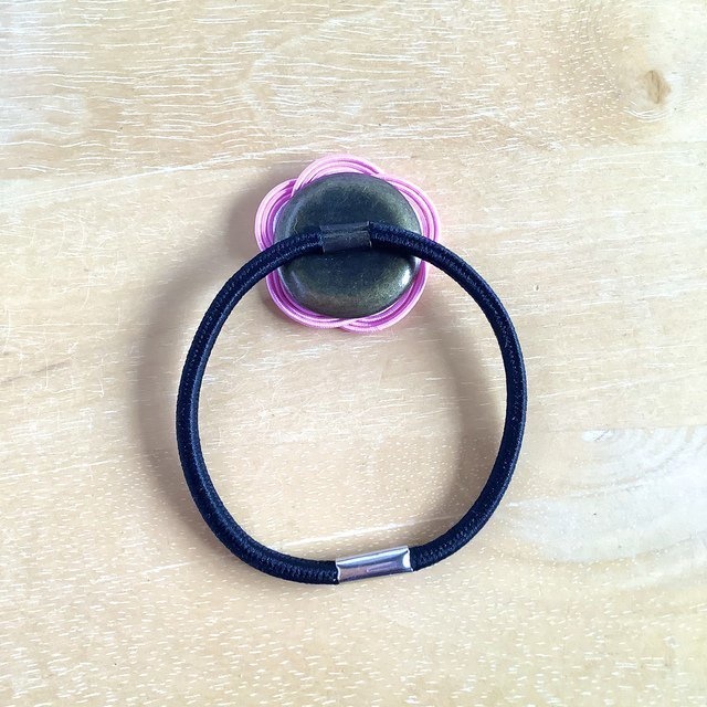 水引製『いちごミルク』お花のヘアゴム ピンク パステルカラー