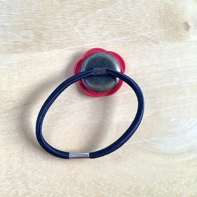 水引製 『ルージュ』 お花のヘアゴム バラ色 紅薔薇