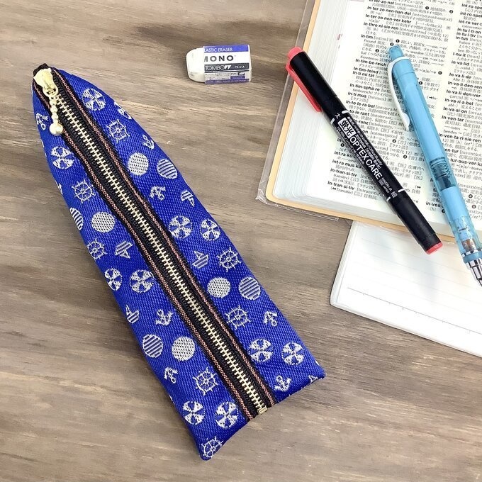 畳縁【マリン】テトラ型 ミニポーチ 青 小銭入れ 海 ブルー