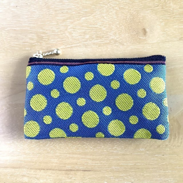 【レモンソーダ】畳縁 ぺたんこ ミニポーチ カードケース 小銭入れ 水玉 ドット