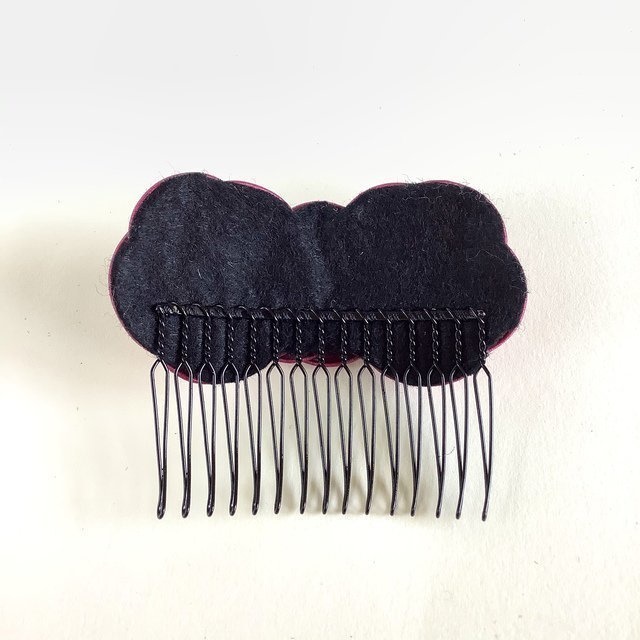 水引 ヘアコーム 【ルージュ】 髪飾り 赤 バラ色 紅薔薇