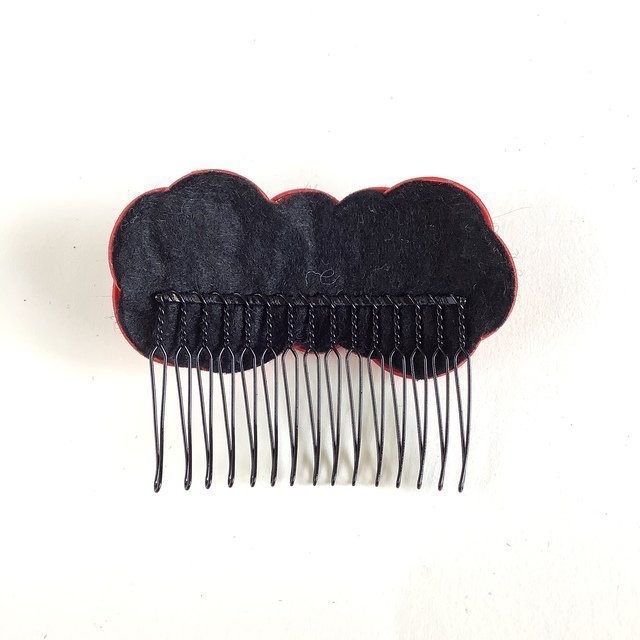 水引 ヘアコーム 【蘇芳】 髪飾り 赤紫 和風 ベリー