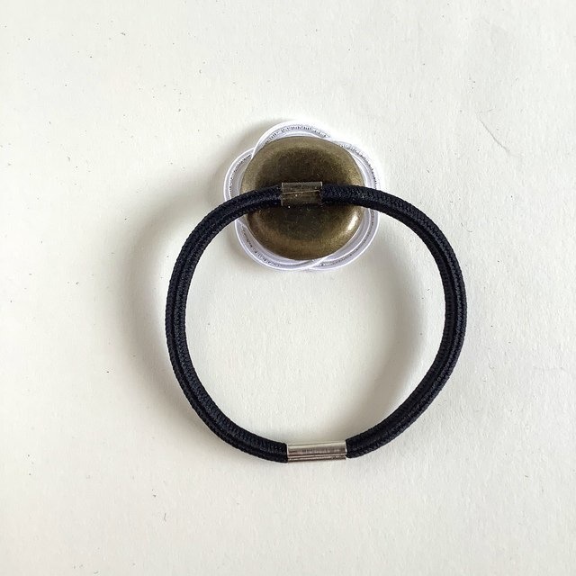 水引製 【銀花】 お花のヘアゴム 白 シルバー 雪